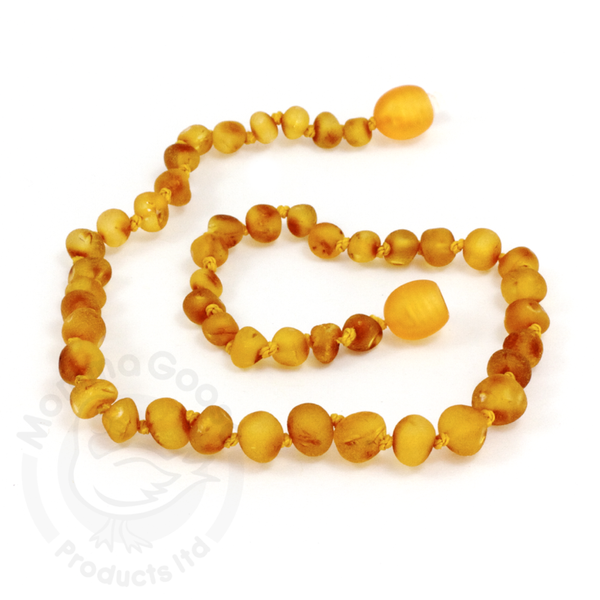 Small: Momma Goose-Baltic Amber Baby Necklace-Baroque Raw Honey-1033S