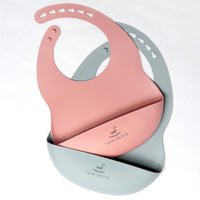 NEW Swan Rocker Pocket Silicone Bib- PINK