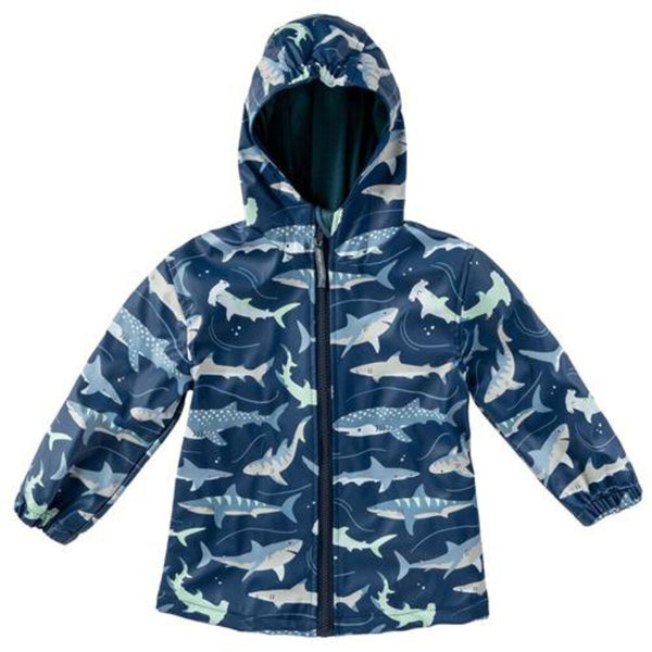Size 3: Stephen Joseph All Over Print NAVY SHARK Raincoat NEW