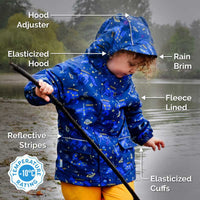 Size 5: Jan & Jul BEAR Cozy Dry Waterproof Fleece Lined Zip Up Raincoat NEW