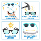 Size S (6m-2y): Jan & Jul Urban Xplorer Sunglasses - SKY BLUE AURORA
