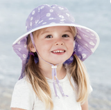 Size XL (5-12): Jan & Jul Cotton Adventure Hat - Purple Daisy