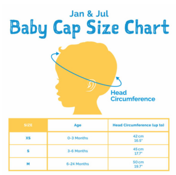 Size M (6-24): Jan & Jul Sun Soft Baby Cap - WHITE