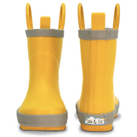 Size 10: Jan & Jul YELLOW Puddle Dry Loop Handle Rain Boots NEW