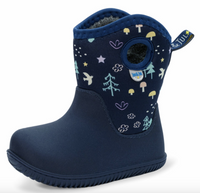 Size 1Y: Jan & Jul NAVY FOREST Birch Toasty-Dry Lite Winter Rain Boots NEW