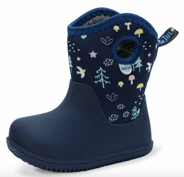 Size 4Y: Jan & Jul NAVY FOREST Birch Toasty-Dry Lite Winter Rain Boots NEW