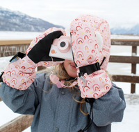 Size L (6-8): Jan & Jul PINK RAINBOW Waterproof Mittens NEW