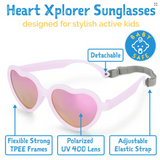 Size M (2-6y): Jan & Jul Urban Xplorer Sunglasses - FROSTY LAVENDER HEART