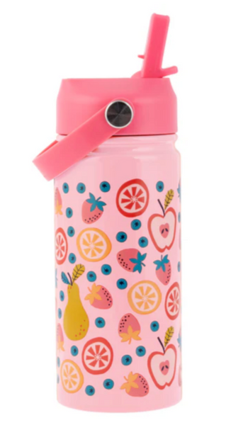 Stephen Joseph Insulated Stainless Steel Water Bottle with Handle - FRUIT - NEW