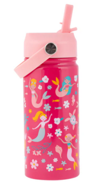 Stephen Joseph Insulated Stainless Steel Water Bottle with Handle - MERMAID- NEW