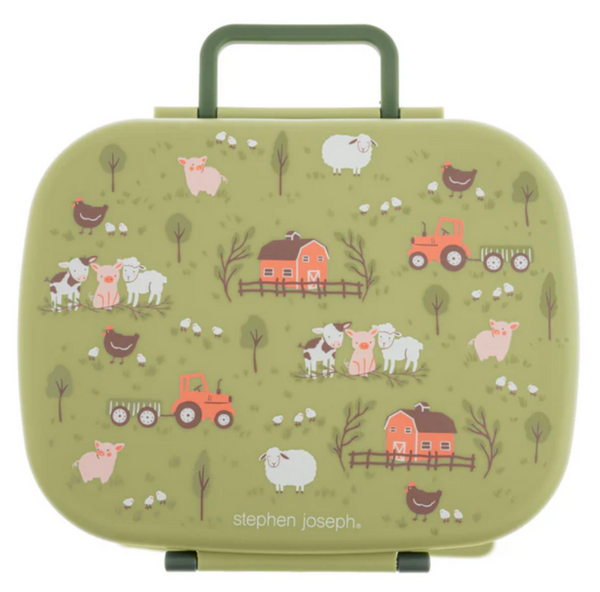 Stephen Joseph Bento Box w/Removable Tray - FARM- NEW