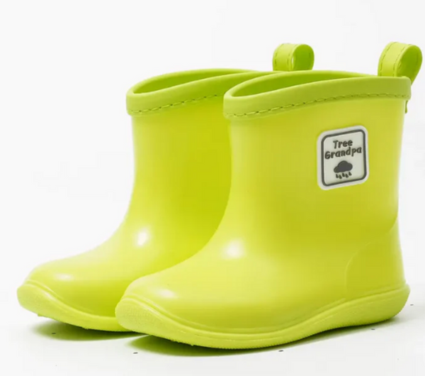 Size 10 (18cm): Tree Grandpa NEON GREEN Rain Boots NEW