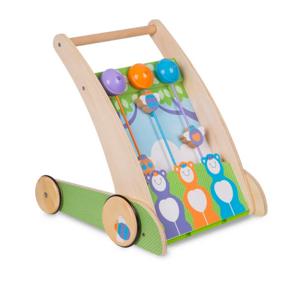 Melissa & Doug Wooden Ring and Ding Forest Friends Push Walker