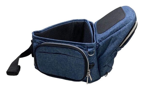 Tushbaby Baby Navy Chambray Hip Seat Carrier