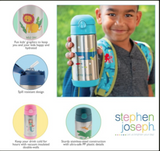 Stephen Joseph Double Walled Stainless Steel Flip Top Water Bottle - SHARK - NEW