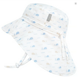 Size S (0-6m): Jan & Jul Cotton Adventure Hat - WHALE TALES