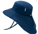 Size XL (5-12 years): Jan & Jul Cotton Adventure Hat - NAVY- NAVY TRIM