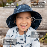 Size L (2-5 years): Jan & Jul Aqua Dry Adventure Hat - MANTA RAY