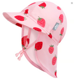 Size S (3-6m): Jan & Jul Sun Soft UV Baby Cap - PINK STRAWBERRY