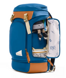 Getaway Bag by No Reception Club in Blue/Tan Leather