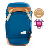 Getaway Bag by No Reception Club in Blue/Tan Leather