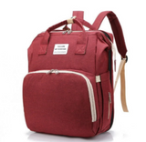 You Are My Sunshine Red Diaper Bag Backpack, Multifunctional Baby Changing Bag with Foldable Crib & Insulated Milk Bottle Pocket, Large Capacity Travel Backpack with USB Charging Port & Stroller Strap
