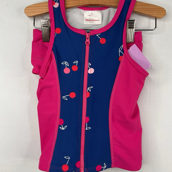 Size 4: Hanna Andersson 2pc Pink/Blue Cherry Swim Suit