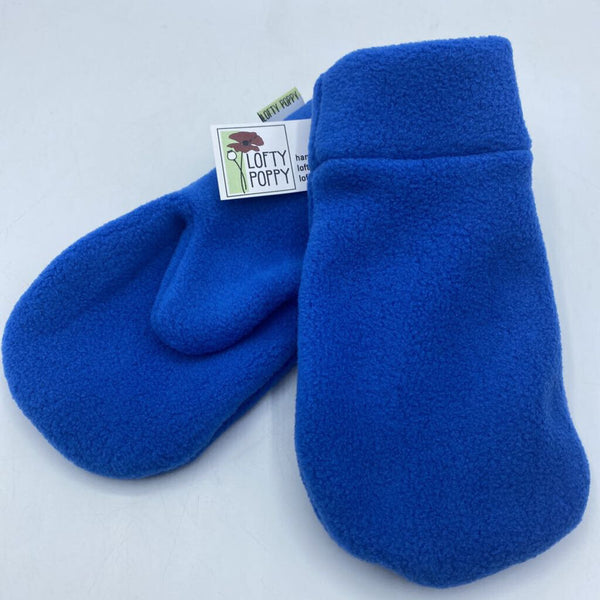 Size Big Kid (4-6T): Lofty Poppy Locally Made BLUE Fleece Mittens - NEW