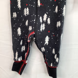 Size 3-6m (60): Hanna Anderson 1pc Black/White Tree Print 100% ORGANIC Zip-Up Pj