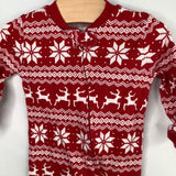 Size 6-9m: Pottery Barn Kids 1pc Red/White Snowflakes Holiday Print Footy Pjs