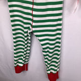 Size 3 (90): Hanna Andersson 1pc Green/White/Red StripedHoliday Print 100% ORGANIC Zip-Up Pjs