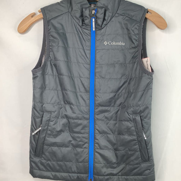 Size 8: Columbia Grey/Blue Trim Omni-Heat Puffy Vest