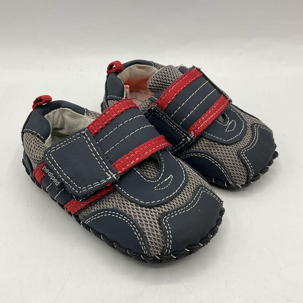 Size 12m: Pediped Grey/Blue/Red Soft Soled Sneakers