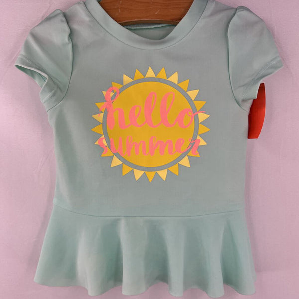 Size 12m: Cat & Jack Blue/Yellow/Pink 'Hello Sunshine' Swim Shirt