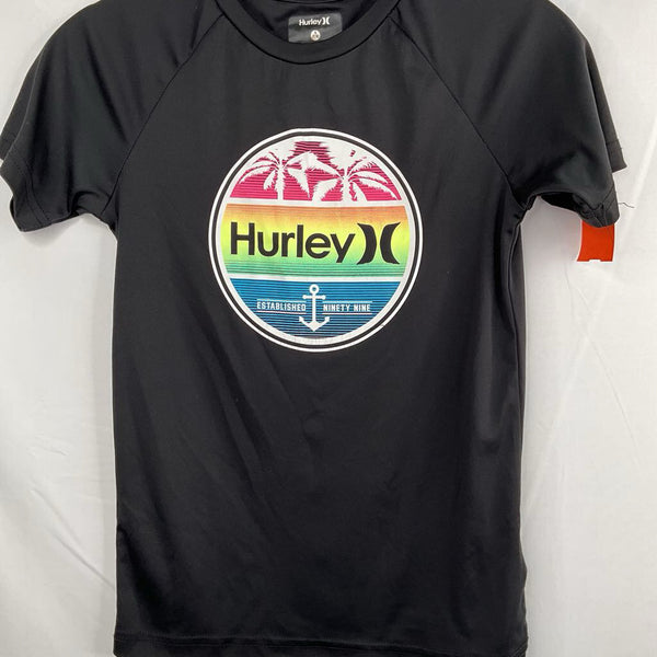 Size 7-8: Hurley Black/Colorful Swim Guard Shirt