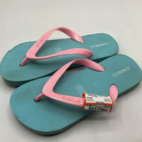Size 1Y: Sunsoles Blue/Pink Flip Flops