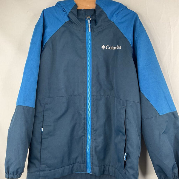 Size 4-5: Columbia Two Tone Blue Fleece Lined Rain Coat