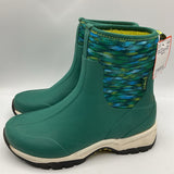 Size 6Y: L.L. Bean Green Print Rain Boots