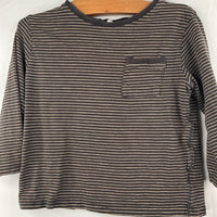 Size 3-4: Zara Brown/Grey Striped Long Sleeve Shirt