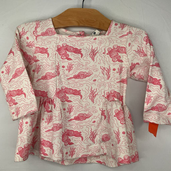 Size 18-24m: Kate Quinn White/Pink Otters Long Sleeve Shirt