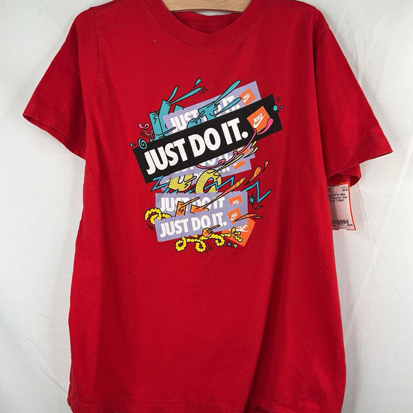 Size 10-12: Nike Red/Colorful 'Just Do It' T-Shirt