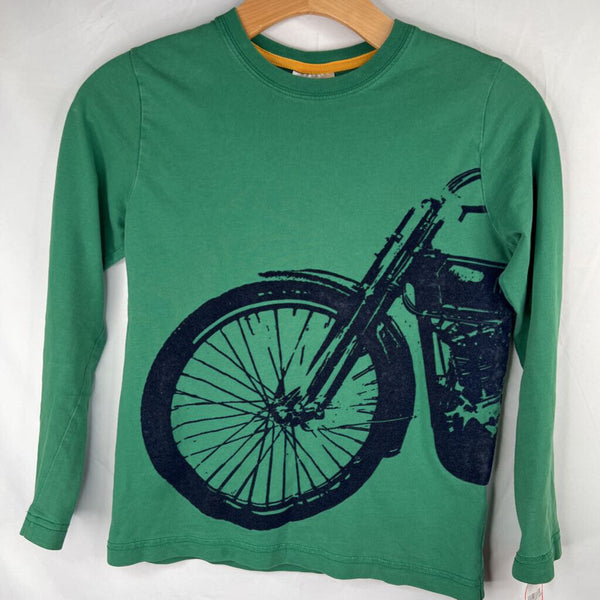 Size 10 (140): Hanna Andersson Green/Navy Motorcyle Long Sleeve Shirt