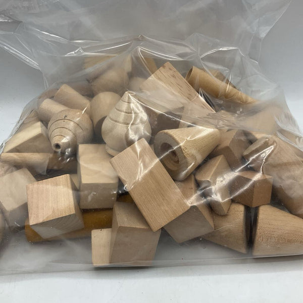 Bag of Assorted Wooden Building Blocks AS IS