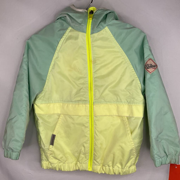 Size 5-6: Zara White/Neon Green Rain Coat