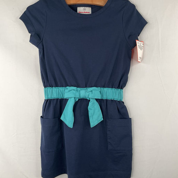 Size 3 (90): Hanna Andersson Two Tone Blue Bow Dress