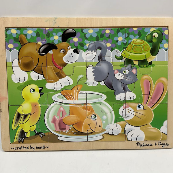 Melissa & Doug 12pc Playful Pets Wooden Jigsaw Puzzle