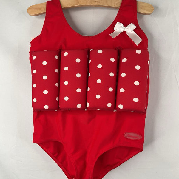 Size 4: Lemandii Red/White Dots 1pc Buoyancy Swim Suit