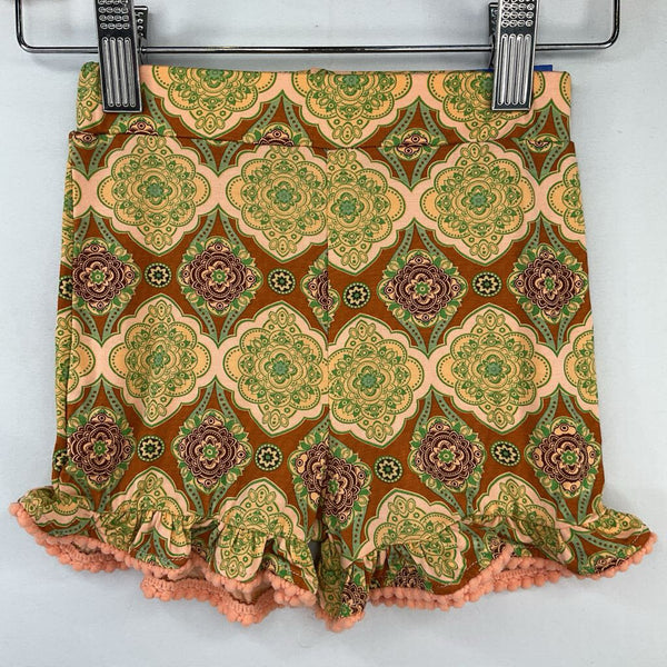 Size 18-24m: Kate Quinn Orange/Colorful Floral Medallions Shorts