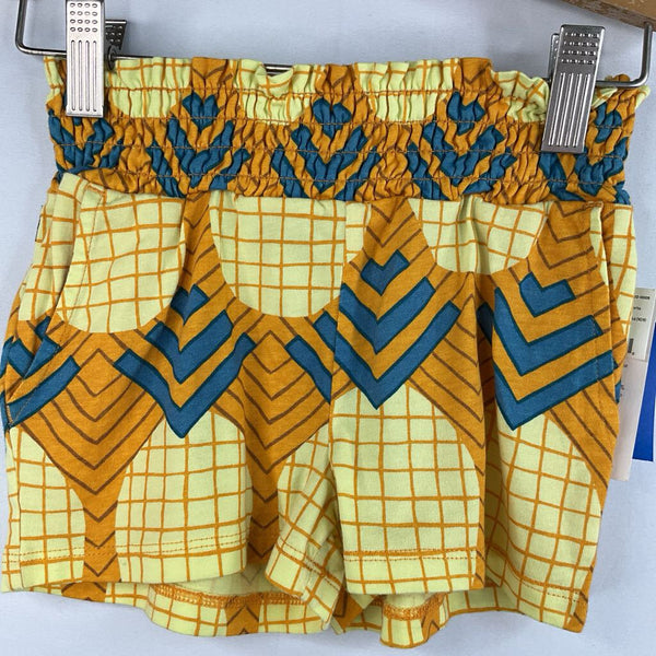 Size 2: Tea Yellow/Blue Geometric Pineapples Shorts