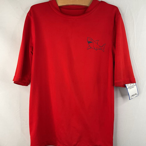 Size 6-7: Cat & Jack Red/Navy Rash Guard Shirt